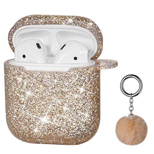 Airpods Case, DMMG Airpods Case Cover Silicone Skin, AirPods Protective Bling Glitter Case