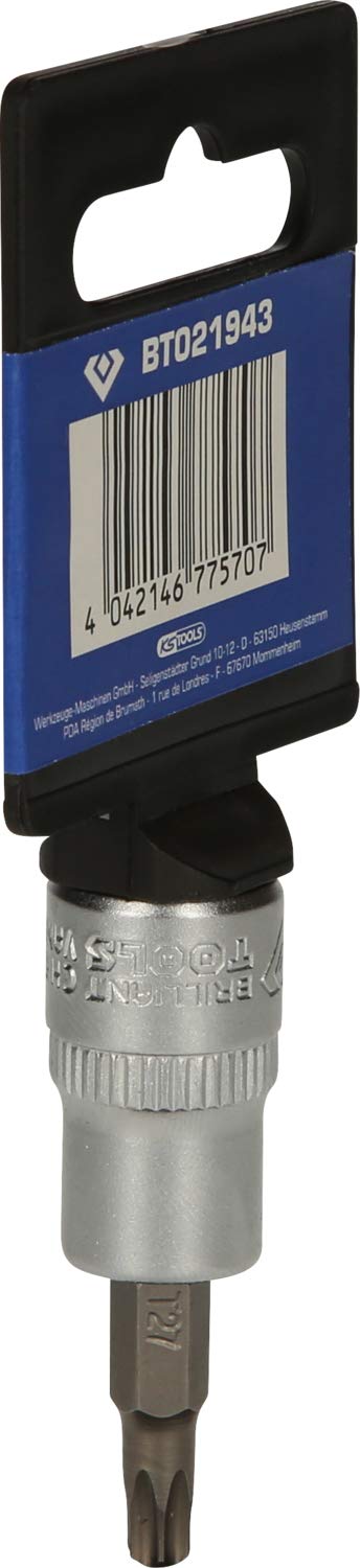 BRILLIANT TOOLS BT021943 Llave de vaso con punta Torx de 3/8", T27 [Powered by KS TOOLS]