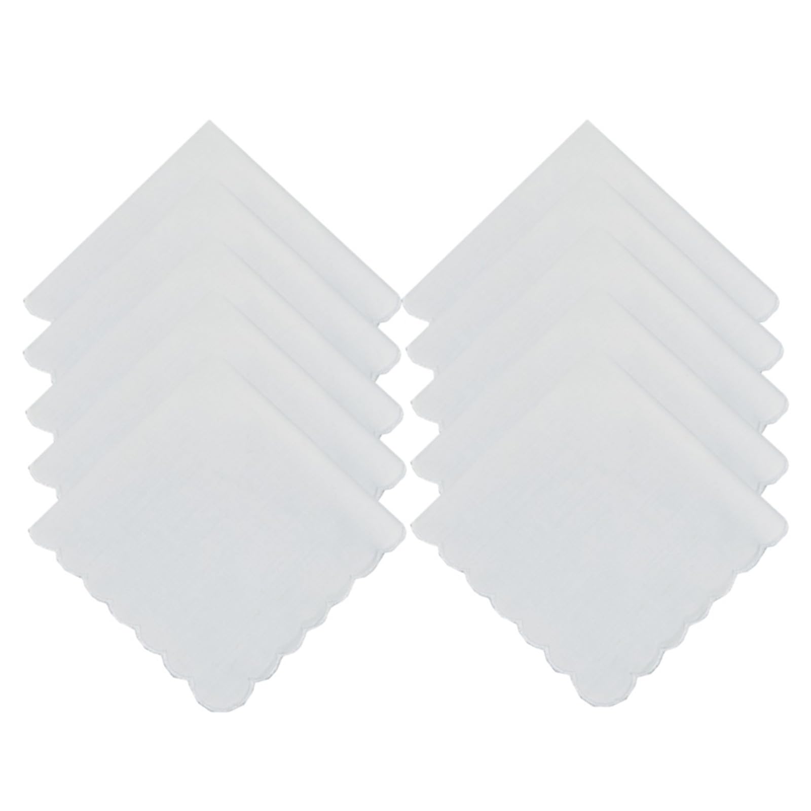 FackLOxc 5 / 10Pieces White Embroidered Edges Cotton Handkerchiefs Soft Absorbent for Gym and Daily Use Handkerchief for Sensitive Skin