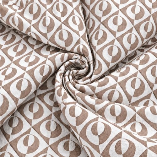 Image of HOMETHREADS Stretchable Elastic Jacquard Chair Seat Cover - Removable & Washable, Durable Seat Protector for Dining Room, Kitchen, Restaurant & Party Chairs (Brown, Pack of 1)