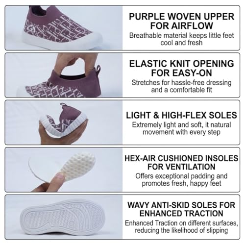 Image of Baby Choo Choo Shoes for Boys & Girls | Soft Slip-On Toddler Shoes with Whistle Heel | Breathable Knit Upper | PVC Sole | Ages 6 Months-3 Years