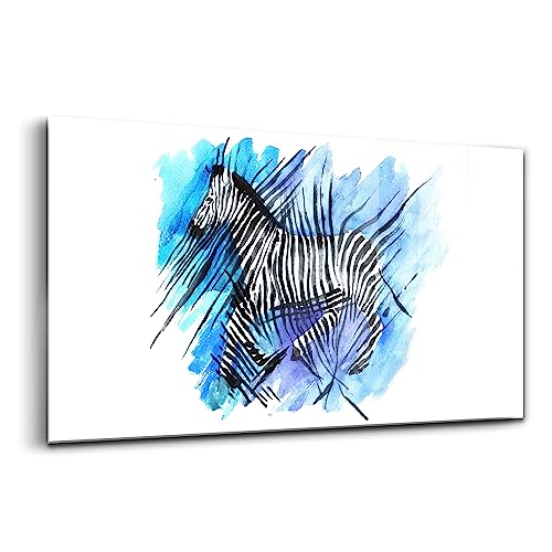 Verre d'art pour l'intérieur Wallfluent | Tableau zèbre asymétrique 120x60cm