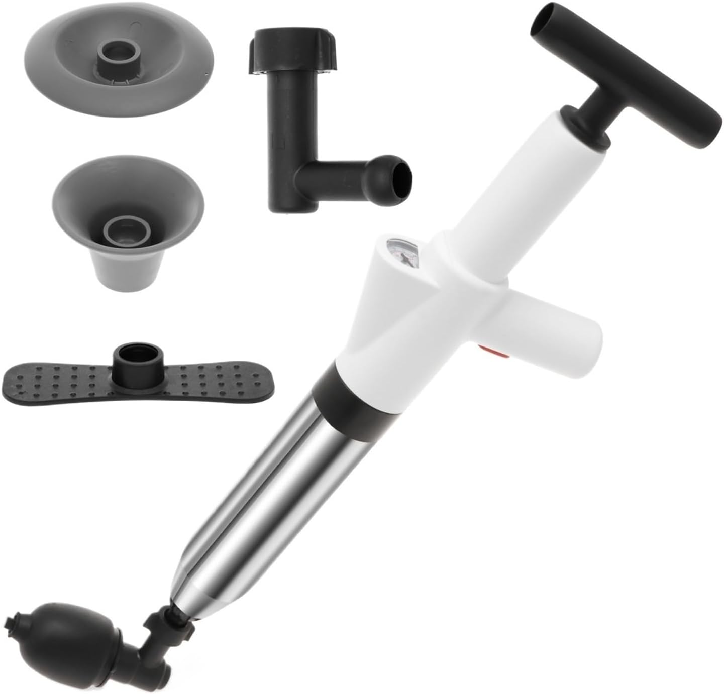 Air Plunger Toilet Pressure Unclogger Tool With Handle Drain Clog Remover Plumbing Kit