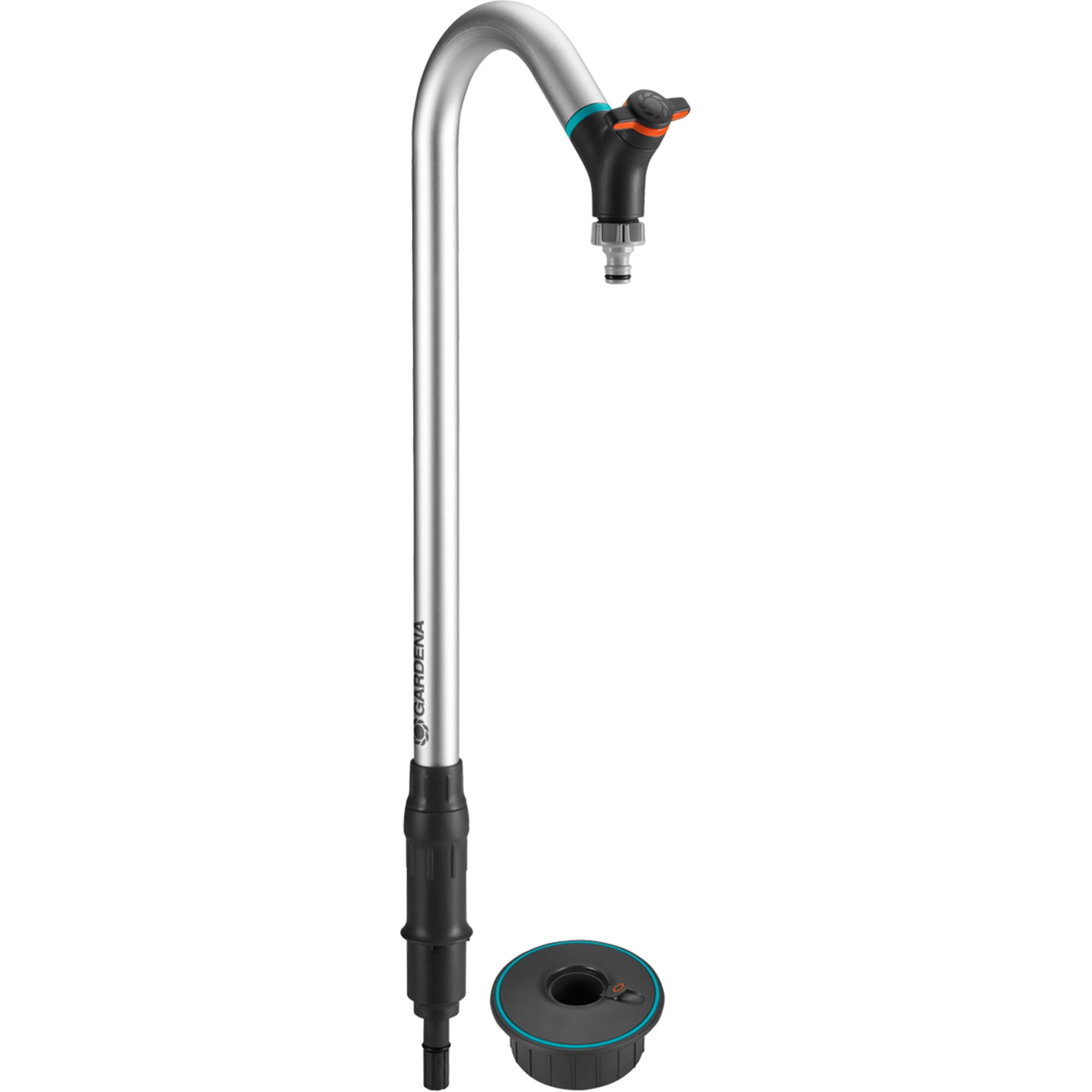 Gardena Pipeline sprinkler system garden tap: Rotatable tap, anti-splash tap connector, control and shut-off valve, installed without tools (08252-20)