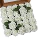 Produktbild Msrlassn Künstliche Rosen Blumen Schaumrosen Foamrosen Kunstblumen Rosenköpfe Gefälschte Kunstrose Rose DIY Hochzeit Blumensträuße Braut Zuhause Dekoration (Elfenbein, 25 Stück)