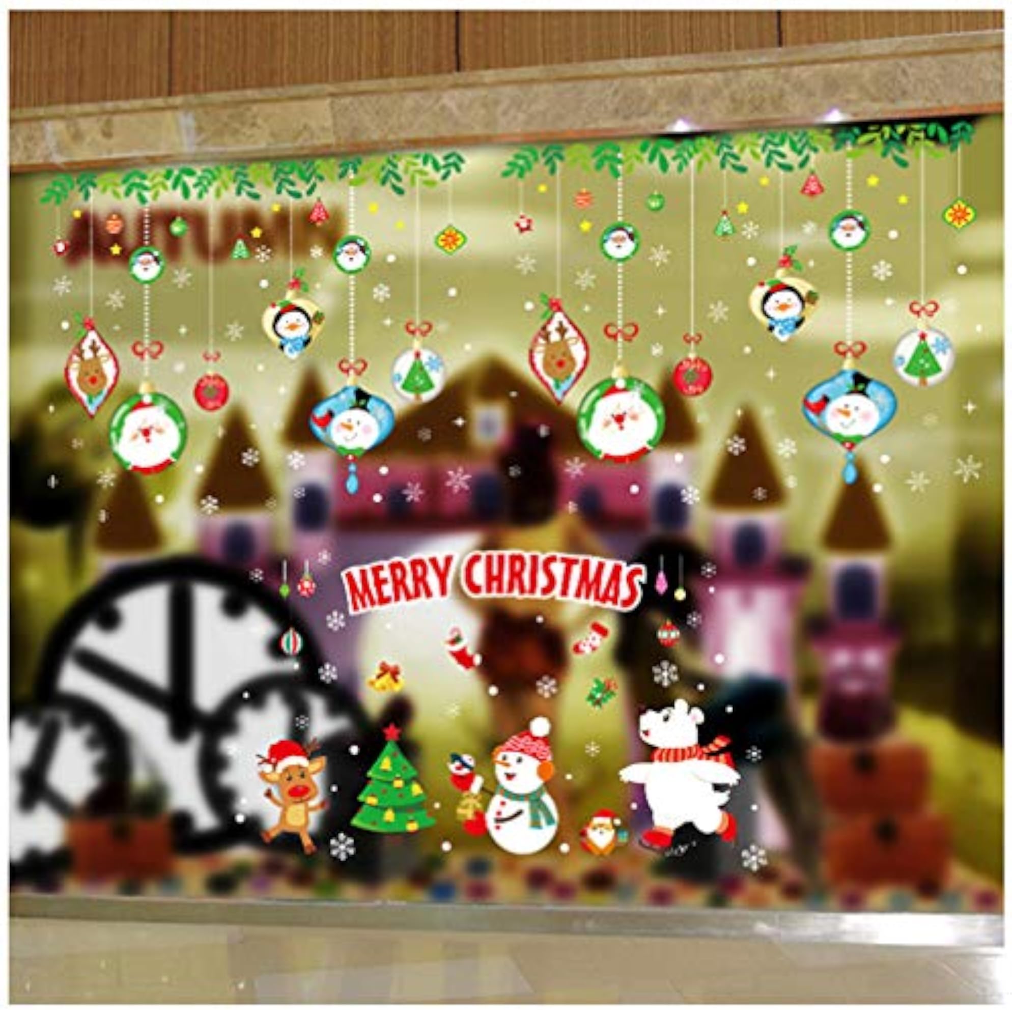 Christmas Window Static Stickers, Colourful Designs