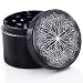 Produktbild DCOU Premium Aluminium Grinder Crusher mit Magnetischer Gewürzschleifer - 4-teilig mit Blumen auf dem Deckel - Ø55mm für Gewürze und Kräuter