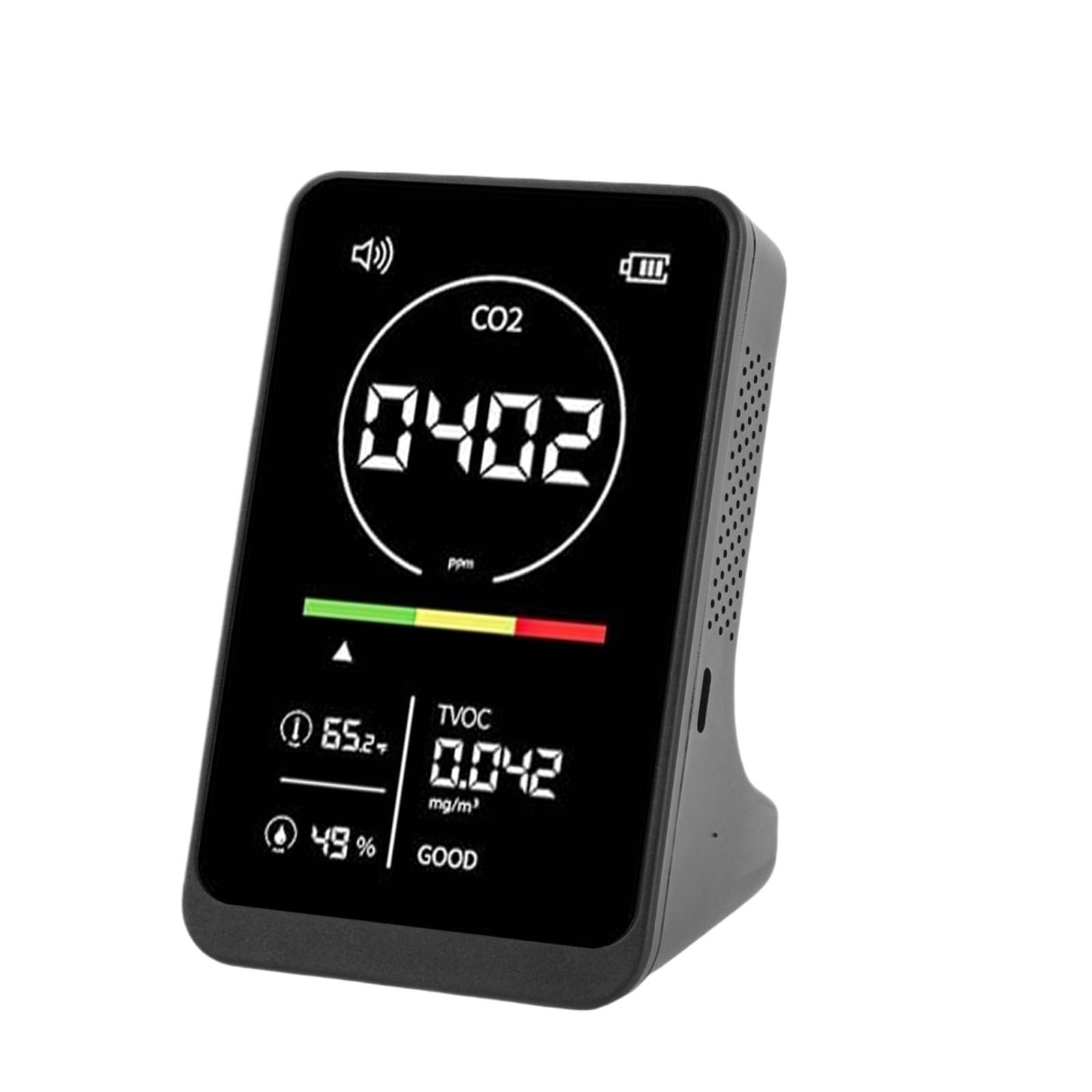 Air Quality Monitor, 4 in 1 Air Quality Detector CO2 Temperature Humidity Tester Air Quality Tester