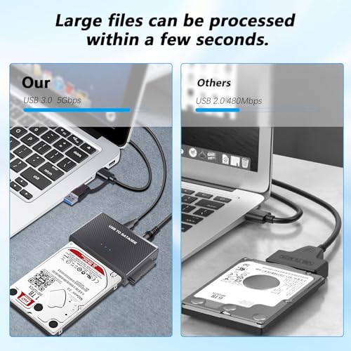 Adaptador IDE a USB y SATA HDD SSD para Windows 10 Mac y Linux con cable de corriente 5