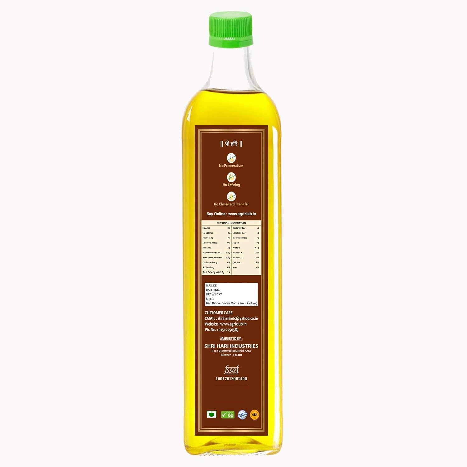 Cold Pressed Flax Seed Oil 500 ml (455 gm) | Agri Club - Image 2 thumbnail