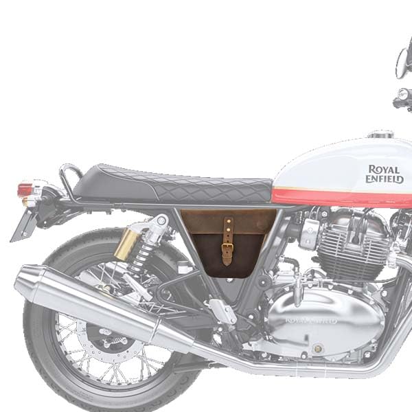 Torba boczna kieszeń na szyję brązowa skóra i bawełna woskowana motocykl motocykl motocykl Royal Enfield Interceptor/Continental GT (Brown Stone) - EX MOTO