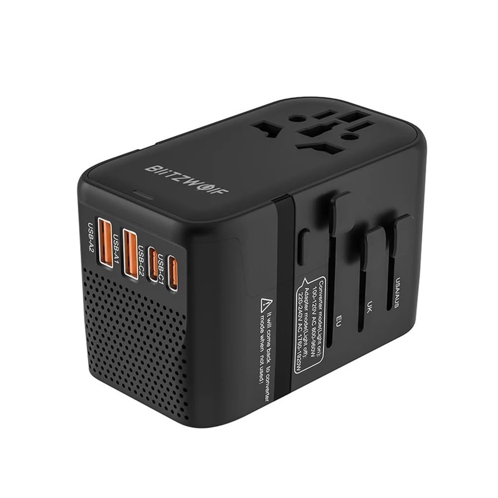 Internationaler Reisestecker-Adapter 4AC 2USB-C 2USB-A Spannungswandler
