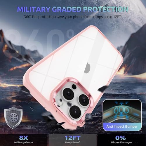 Image of mobistyle Designed for iPhone 13 Pro | Enhanced Metal Camera Guard | Back Cover Case Compatible with iPhone 13 Pro (Pink)