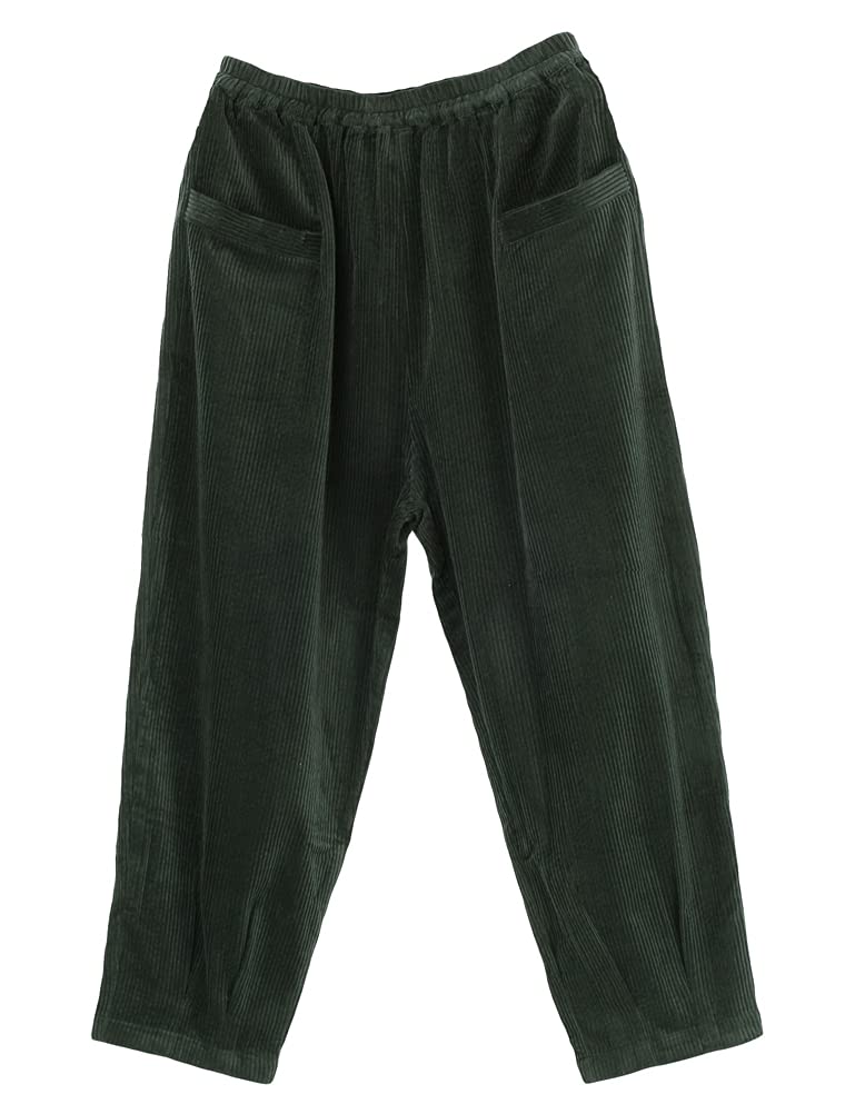 FTCayanz Pantaloni Donna Vita Elastica Velluto a Coste Cotone Gamba Larga Harem Pantaloni con Tasche