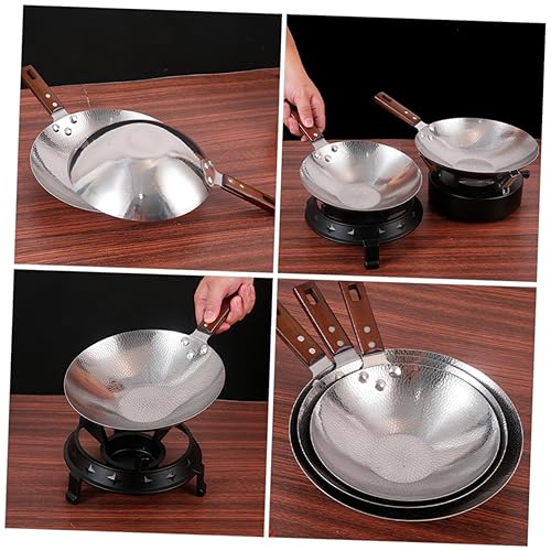 Wok de Acero Inoxidable 22 cm con Mango de Madera miniatura 3