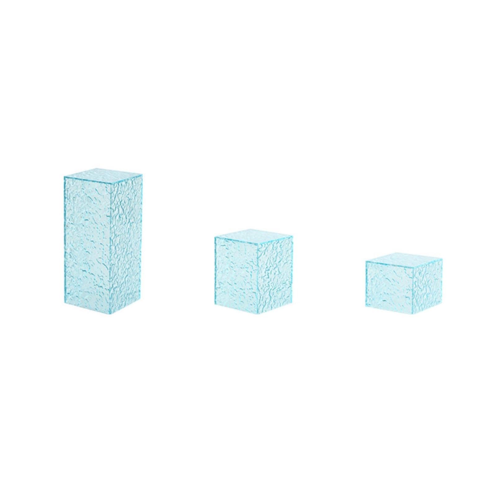 Dessert Display Pedestal Acrylic Buffet Table Elevators Textured Tabletop Food Riser for Caterers, Event Planners, Weddings, Afternoon Tea Water Cube Light-image-12