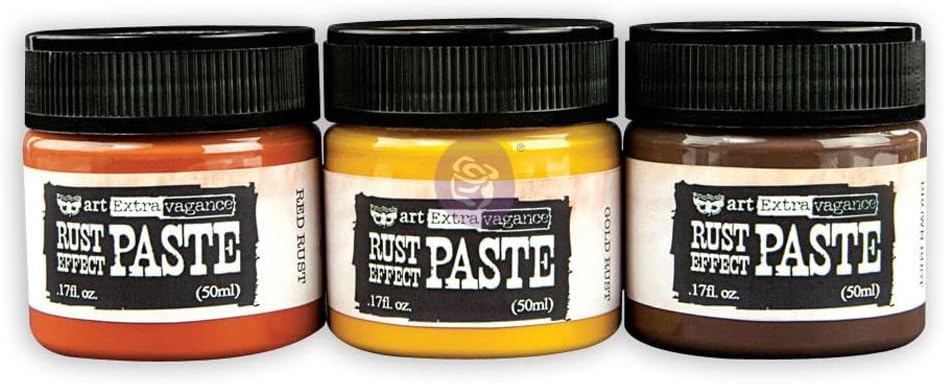 Prima Marketing INC Art Extravagance - Rust Paste Set (3pcs 50ml) Finnabair Art Extravagence Rust Effect Paste 50ml Jars 3/Pkg-3 Colors 655350963576