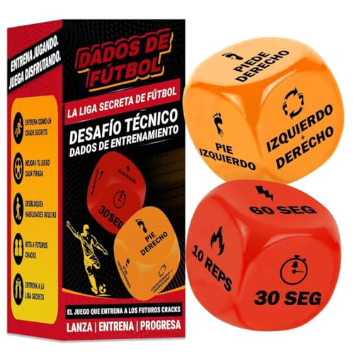 Dados de futebol (2 unidades) | Jogos desportivos para crianças | Treino técnico para pequenos | brinquedos de desporto, presentes para jovens de 8 a 12 anos, jogo de habilidades