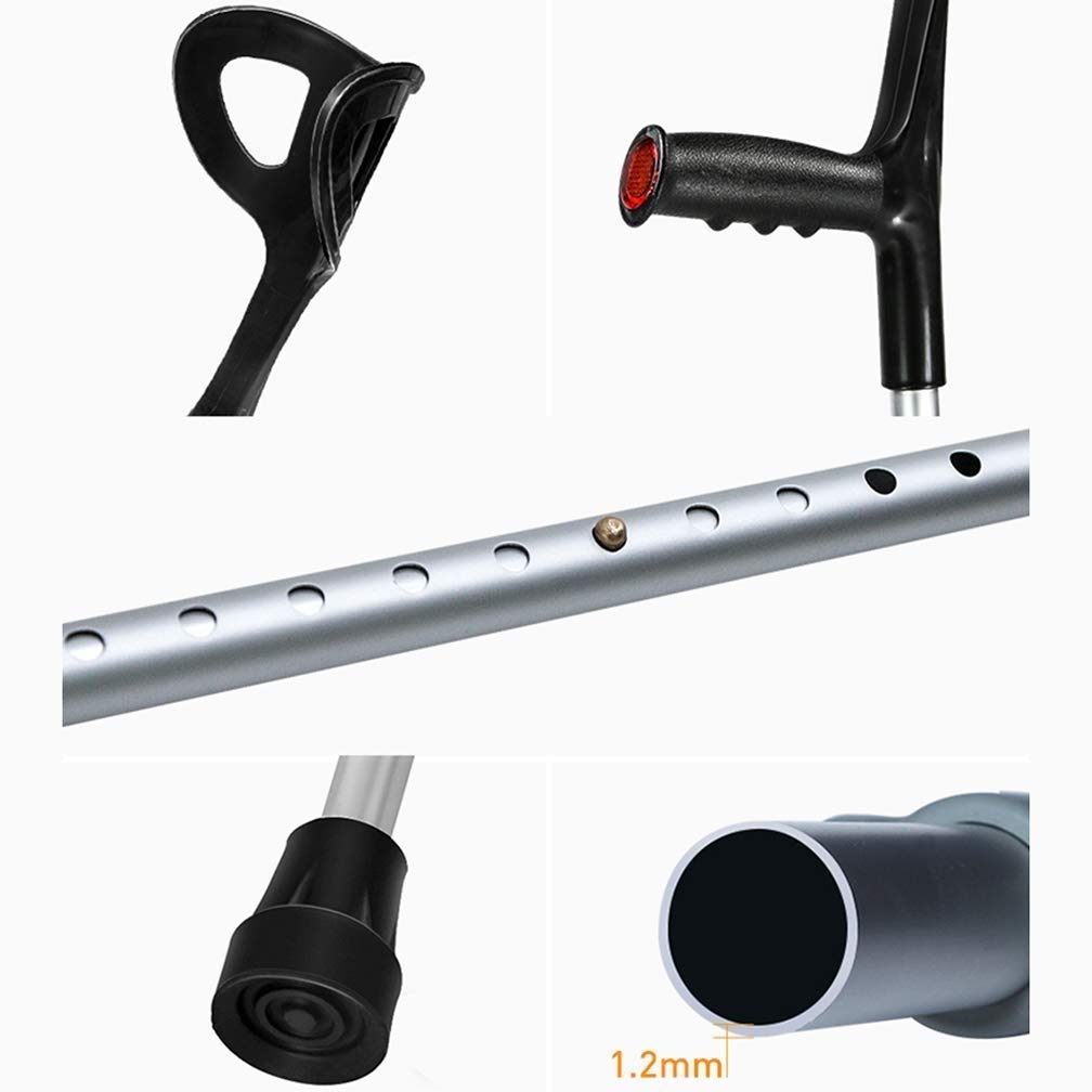 Muletilla de Aluminio Plegable Brazo muletas El Codo se Puede Doblar, Fractura Bajo la axila Ligero Antideslizante muletas de Codo (36"-45" / 92-115cm)