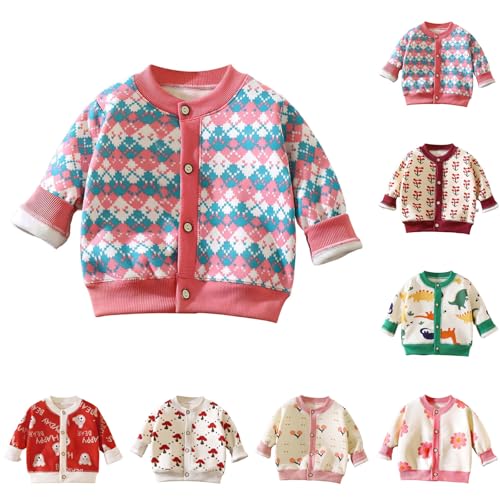 Girl's Button Down Cardigan Comfortable and Warm Long Sleeve Fall Cute Cardigan Print Jacket2