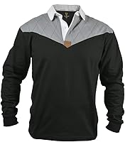 Vista 1 de Guinness Heritage Charcoal and Black Rugby Jersey Camisetas de rugby de manga larga para hombres Mens Irlanda Polo Jerseys