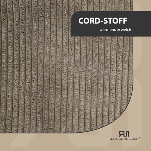 Rohrschneider Hundebett waschbar für kleine und mittelgroße Hunde mit Hundekissen Cord (ca. 55 x 42 cm) inkl. Gassibeutel (Taupe 55 cm, Cordstoff breit)