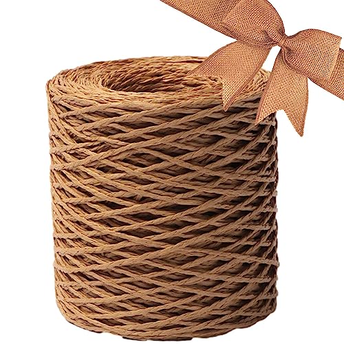 Pacienjo Rafia para Manualidades - Cintas Rafia Natural | Gancho Alambre para Sombreros fácil Cortar y Hacer Bricolaje para Envolver Regalos, Bolsas Playa, proyectos artesanales