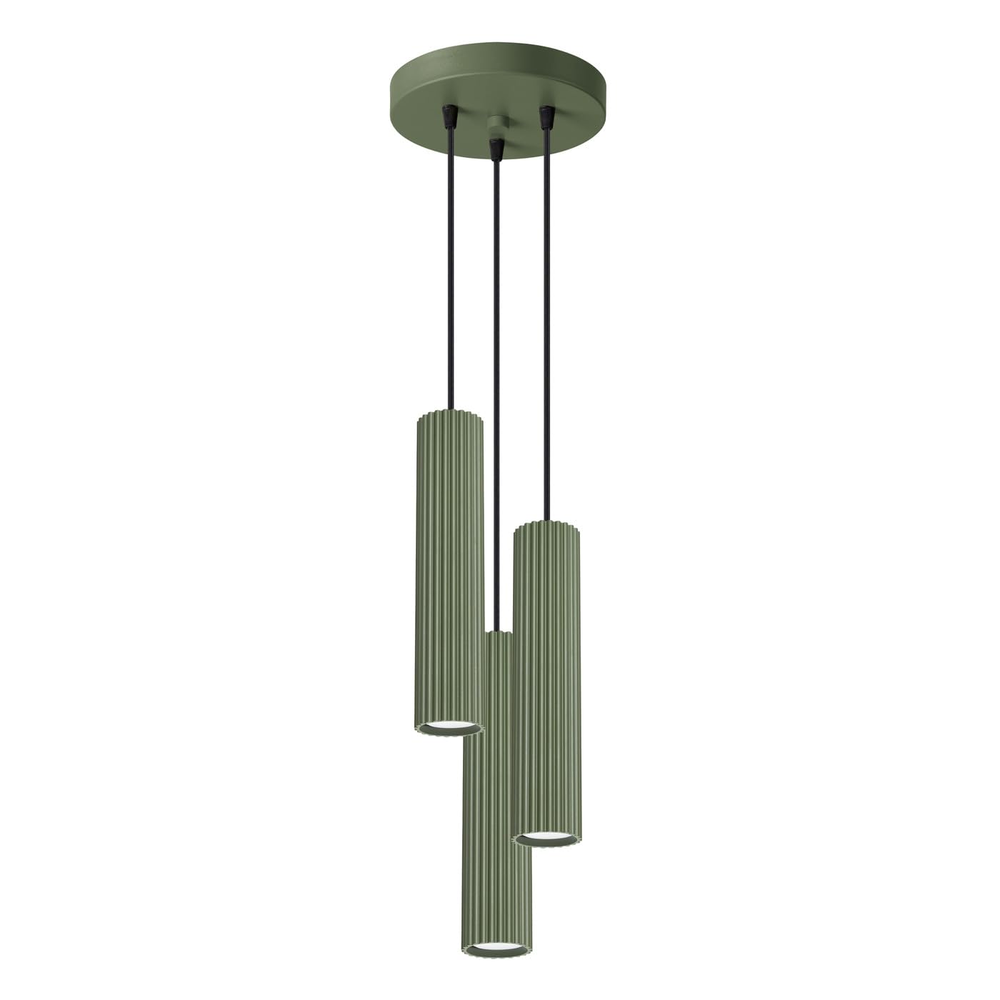 SOLLUX lighting Pendant lamp KARBON 3P Olive Green