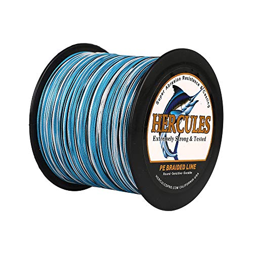 Hercules Super Strong 1000M 1094 Yards Braided Fishing Line 100 LB Test for Saltwater Freshwater PE Braid Fish Lines 4 Strands