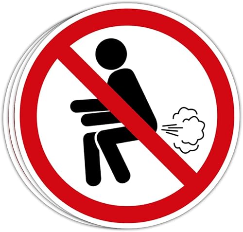 (3 unidadespaquete) - Adhesivo de advertencia sin pedos, divertido adhesivo de precaución sin pedos, calcomanía para letrero de farter, calcomanía