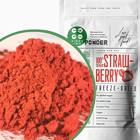 Freeze Dried Strawberry Powder 100g | 100% Natural Raw Premium Freeze Dried Fruit Powder | No Added Sugar Perfect for Fruit Smoothies Food Colouring or Baking | Dehydrated Strawberries to Powder Cover