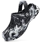 Tormigo Boy Girls Comfortable Garden Clogs | Slip-On Mules Slides Sandals Beach Slipper for Little/Big Kid | Size 6 Blackwhite