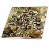 3dRose ct_61847_3 Picasso Painting Violin N Candlestick Ceramic Tile, 8-Inch