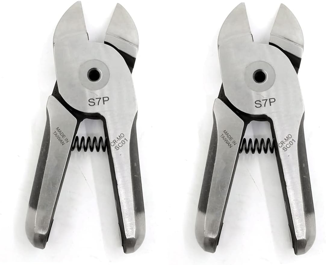 Air Nipper Replacement Blades S7P Pneumatic Cutting Pliers Heads 3.3mm Copper Wire 2.8mm Iron Metal Wire Cutting Scissors for HS30 HS35P Air Scissors Head 2PK