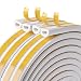 Weather Stripping for Door,Insulation Weatherproof Doors and Windows Soundproofing Seal Strip,Collision Avoidance Rubber Self-Adhesive Weatherstrip,2 Pack,Total 33Feet Long (White)