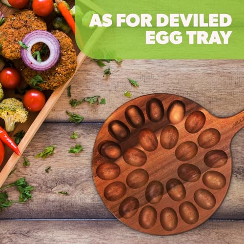 Jell2002 JELL-001 Deviled Egg Platter, Reversible Deviled Egg Tray For 24 Eggs, Round Deviled Egg Serving Tray thumb #2