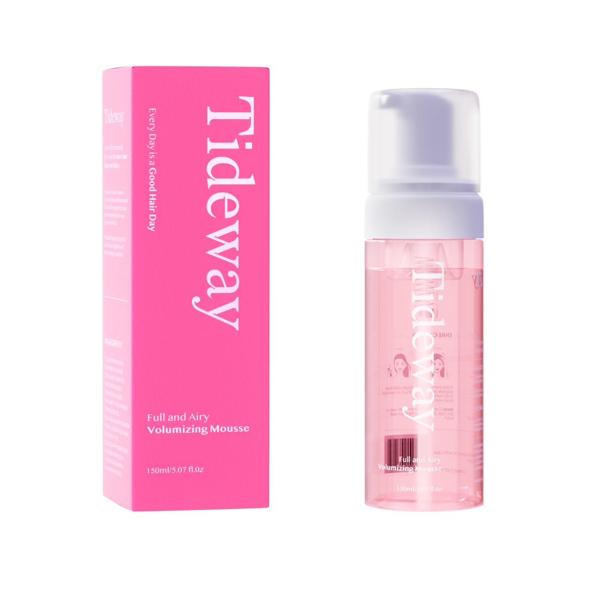TIDEWAY Volumizing Mousse Full and Airy – Achieve Fuller, Lighter, and Natural Hair with Long-Lasting Volume, Anti-Frizz, and Nourishing Care for All Hair Types
