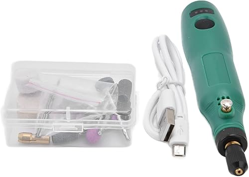 Miniatura 7 de Mini herramienta giratoria inalámbrica, kit de herramientas de amoladora eléctrica ajustable de 3 velocidades con 28 accesorios, taladro eléctrico