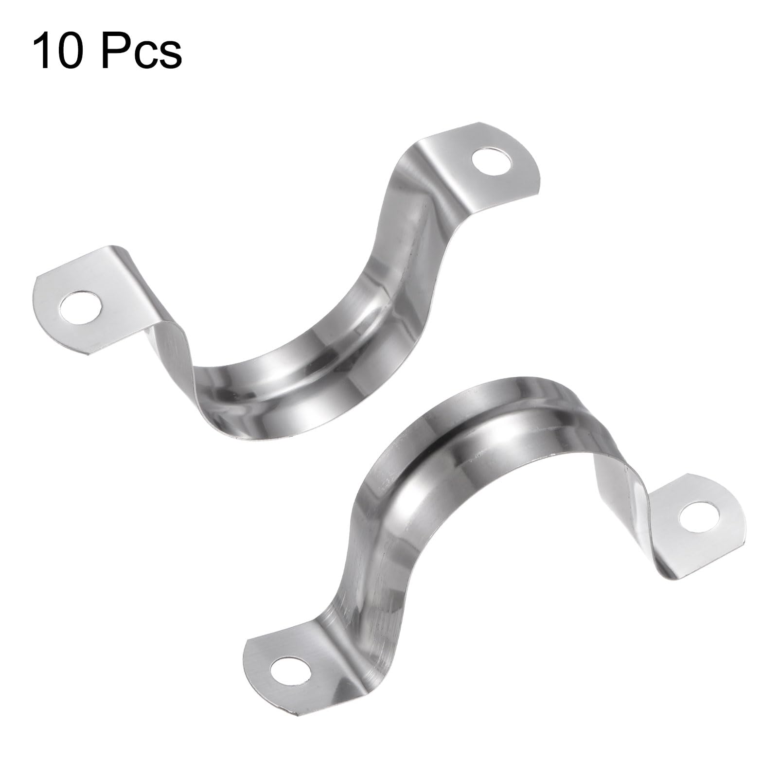 sourcing map 30 morsetti per condotti da 14 mm, morsetti per tubi a U M14, cinghia rigida in acciaio inossidabile, staffa a forma di U con due fori per fissaggio del cavo
