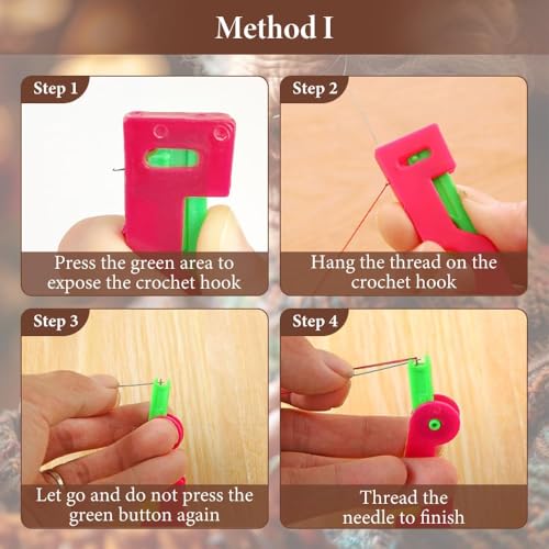 Automatic Needle Threader, 2024 Needle Threaders for Hand Sewing,Sewing Machine Needle Threader,Random Color Needle Threader Sewing Tool for DIY Embroidery Cross Stitch Craft (3)