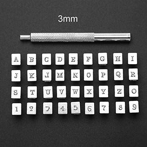 Knoweasy 3Mm Steel Punch Alphabet Letter Number Leather Stamper Set,Letter Number Leather Stamper Punching Tool For Diy Leather Craft Printing #TOP1