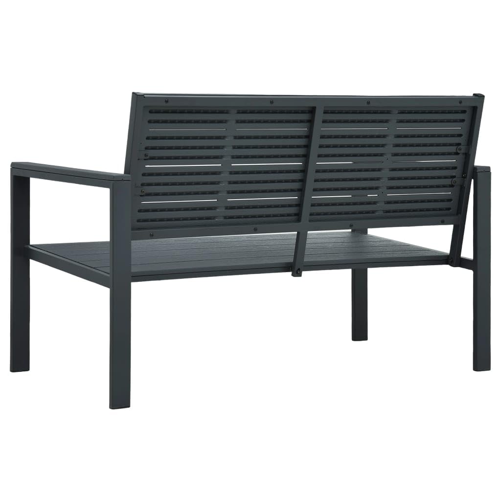 vidaXL Gartenbank Sitzbank Parkbank Gartenmöbel Bank Terrassenbank Balkonbank Außenbank Garten Balkon Outdoor 120cm HDPE Grau Holzoptik