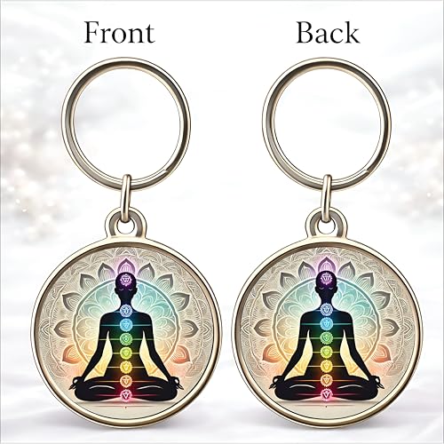 Image of MG | Protective Evil Eye /Spiritual Symbols /Om /Motivational Keychains | Double-Sided Metal Key Ring | Good Luck and devine Charm for Car, Bike, Home & Office