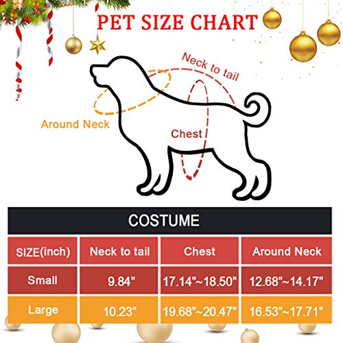Pet Christmas Cloak Costume with Bells Soft Thick Fabric Pet Clothes Apparel Outfit Dress-up for Puppy Kitten Small Cats Dogs (L) - Image 4