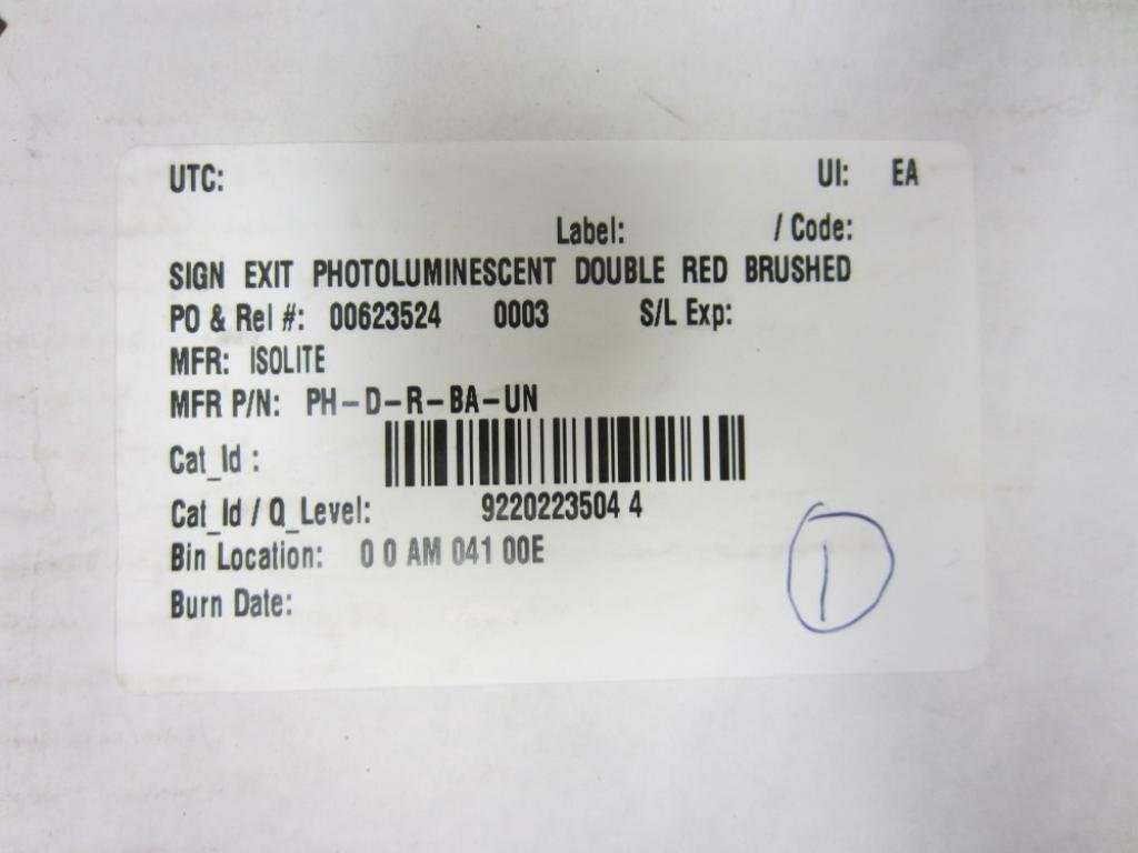 Isolite PH-D-R-BA-UN Exit Sign PHDRBAUN