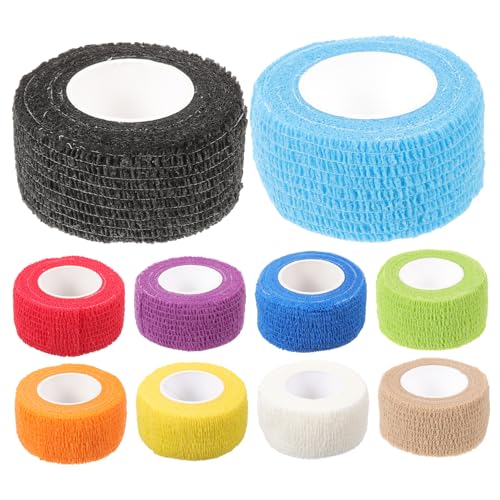 Healeved 10 Rolls Elastic Bandage Wraps Adhesive Bandage Tape Sports Wrap for Ankle Knee Leg Head Athlete Skin Friendly