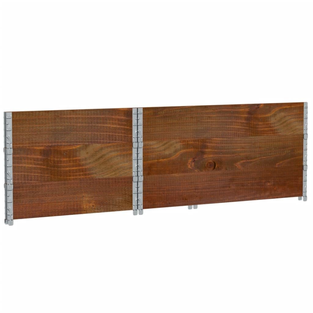 Paretali per Pallet 3pz Marroni 120x80cm Legno Massello di Pino, Movimentazione di Materiali,Pianali di carico e Pallet, 26.8kg-3295369