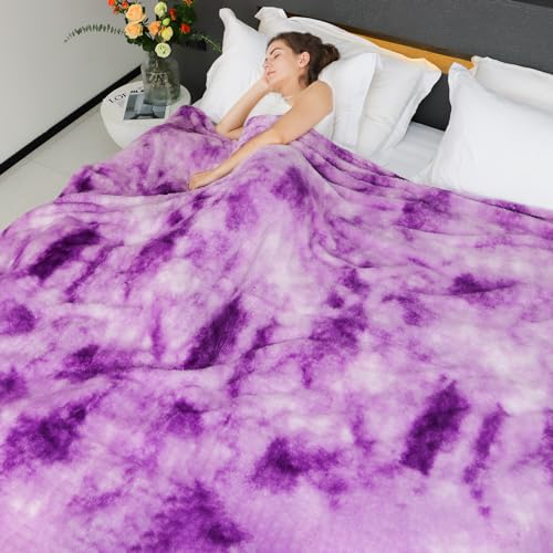 MUGD Big Blanket Fuzzy Soft Cozy Purple Throw Blanket Throw Blanket for Bed King Size