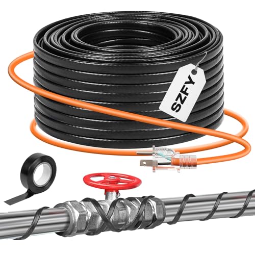 3FT~200FT Heat Tape for Water Pipes, -40°F Deicing Cable,Pipe Heat Cables for Roof,Gutter,Farm,Freeze Protetion Heating Wires, Heated Water Hose,Plumbing Fixtures,120V 5W/FT (50FT)
