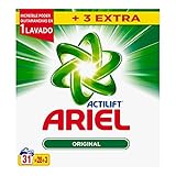 Ariel Actilift - Detergente para lavadora, 28+3 cazos, 2.015 kg - [pack de 2]